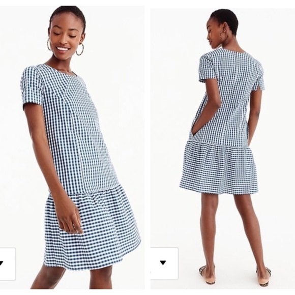 J. Crew x Universal Standard Gingham Poplin Dress - Picture 1 of 8